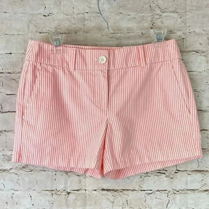NWT Women's LOFT Outlet Coral Striped Shorts Sz 0